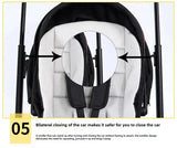 Highview Baby Stroller showing bilateral closure feature for safe and easy operation.