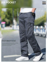 Men's Plus Size Cargo Pants – Black Cotton Joggers