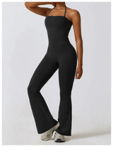 Women Backless Flared Yoga Jumpsuit
