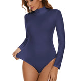 Women High Neck Long Sleeve Bodysuit