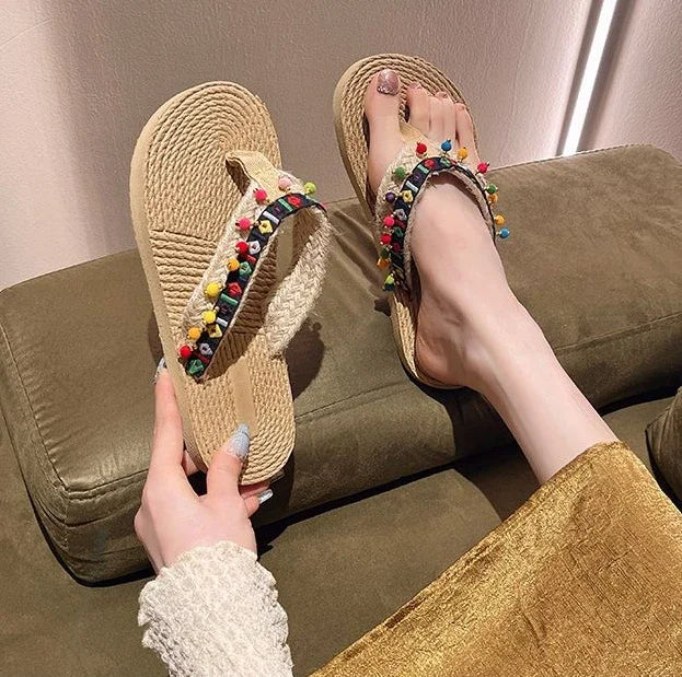 Women’s Low Heel Beach Sandals Non-Slip Slides