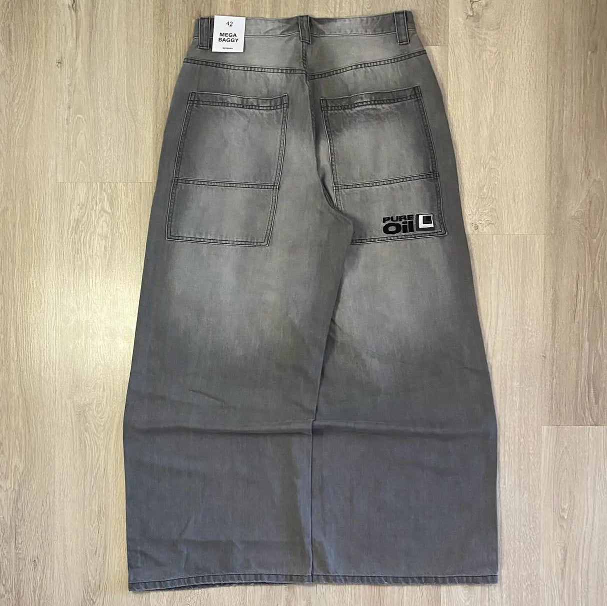 Y2K Multi-Pocket Washed Wide Leg Jeans for Women