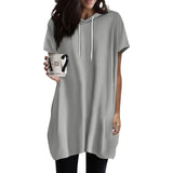 Women Oversized Short Sleeve Hoodie