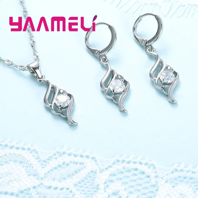 Sterling Silver Style Jewelry Set