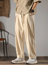 Men Linen Wide Leg Sweatpants
