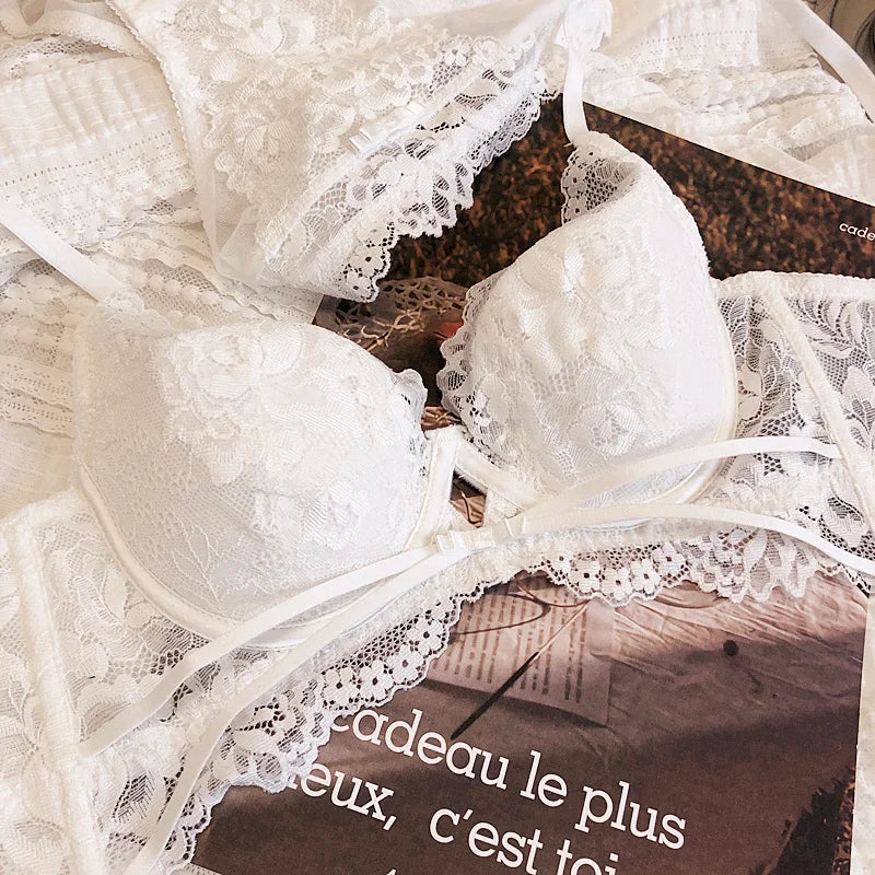 Women Hollow Lace Bra Set