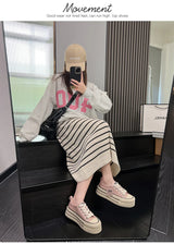 Women Canvas Shoes Black White Platform Sneakers