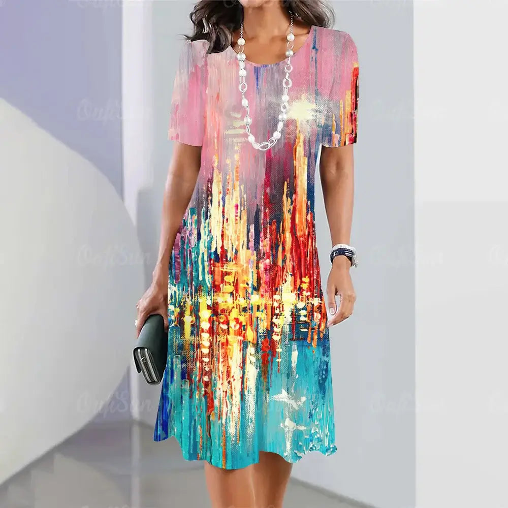 Travel Party Elegant Casual Loose Short Sleeve