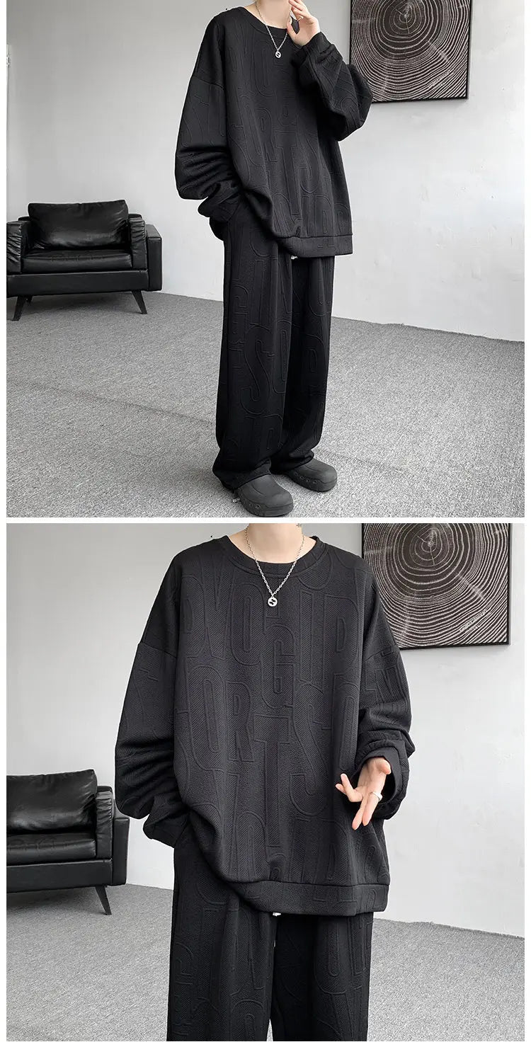 Men’s Plus Size Plain Tracksuit Set M–5XL