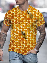 Men's Plus Size 3D Bee Print T-Shirt – Summer