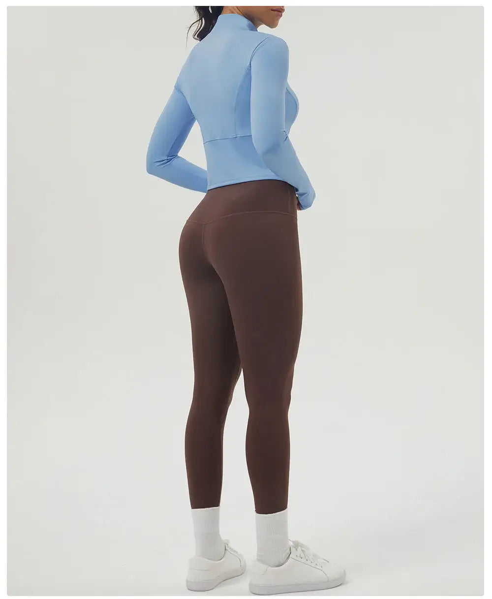 Women Slim Fit Zipper Yoga Top Jacket