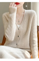 Women Merino Wool Cashmere Cardigan
