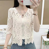 Women's Knitted Lace Shrug Cardigan
