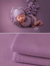 Newborn Soft Wrap Blanket in soft purple, perfect for newborn photography accessories and baby comfort.