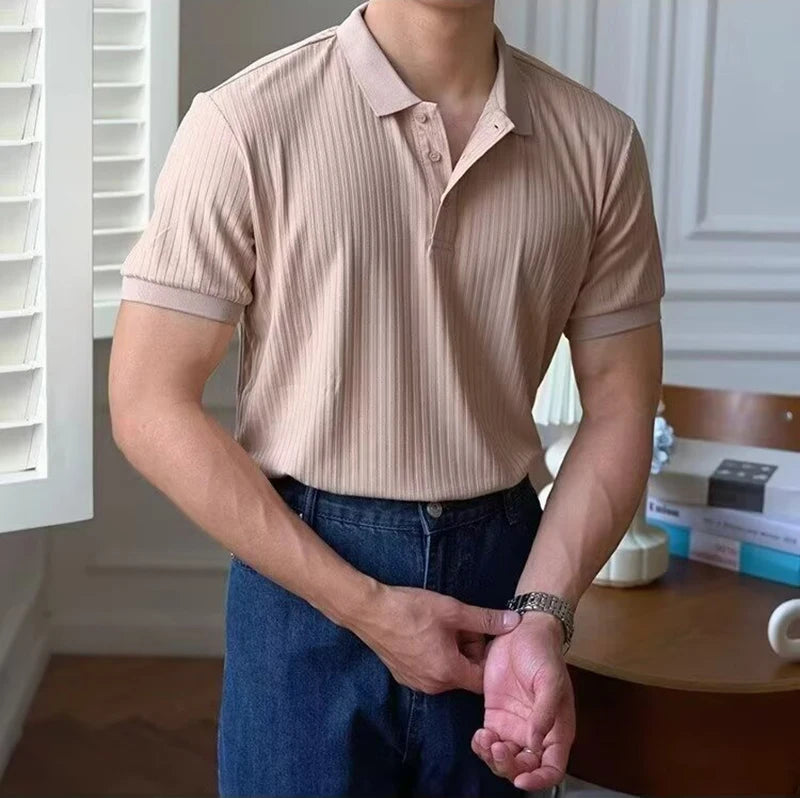 Men Stripe Polo Shirt