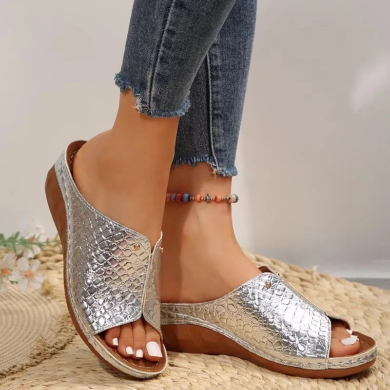 Women Huarache Wedge Sandals Summer Slides