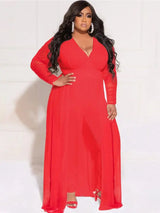 Women Mesh Lace Sleeve Pants Set