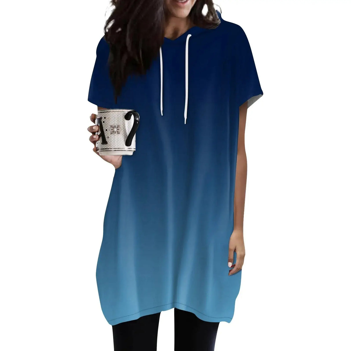 Women Oversized Short Sleeve Hoodie