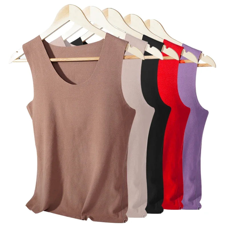 HeatHold™ Thermal Slim Inner Vest in various colors, sleeveless body shaper for women, perfect for winter layering.