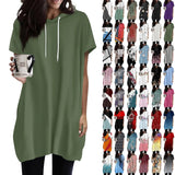 Women Oversized Short Sleeve Hoodie