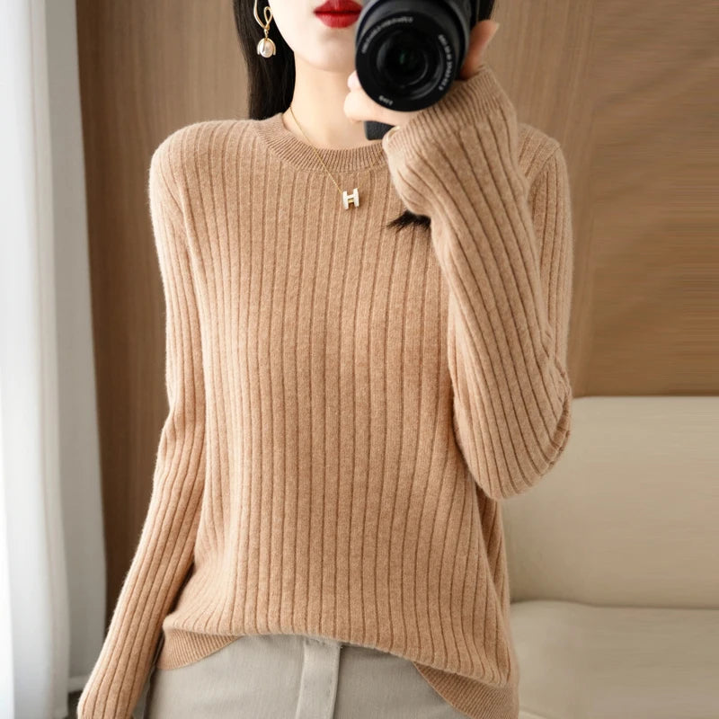 Women's Autumn Stripe Knit Pullover