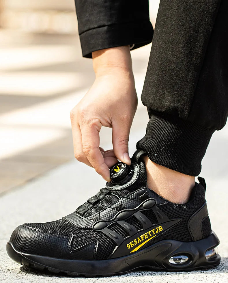 Men Air Cushion Steel Toe Safety Sneakers