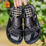 Men Leather Buckle Casual Sandals