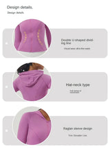 Women Slim Fit Hooded Fitness Jacket