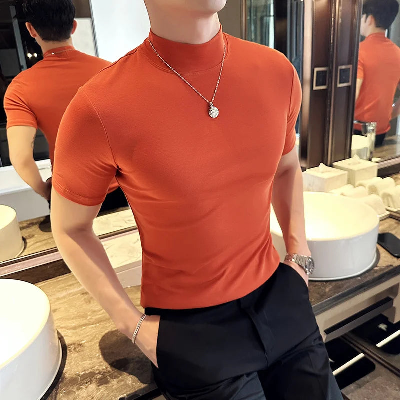Men Korean Slim Fit Turtleneck Tee