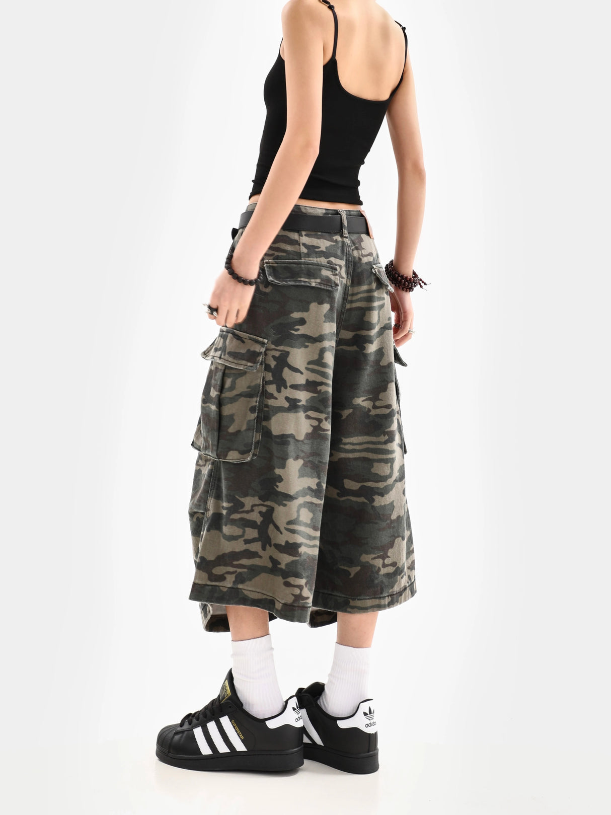Women Camouflage Cargo Capri Shorts