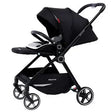 Highview Baby Stroller in black with foldable design, suitable for 0-3 years, featuring a high landscape and durable aluminum frame.