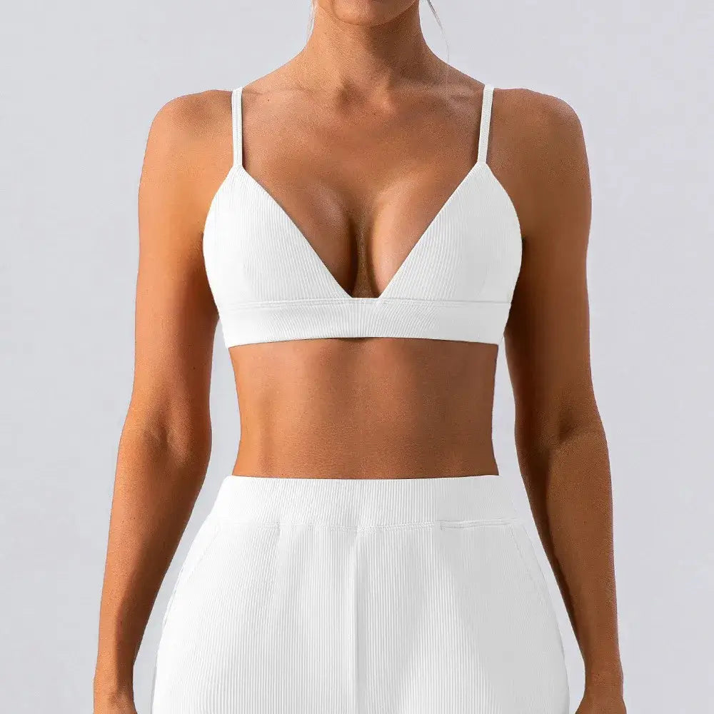 Women Ribbed Breathable Sports Bra