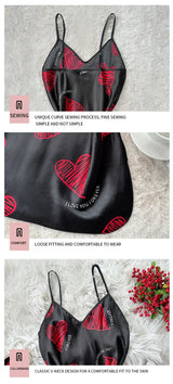 Women Satin Mini Slip Nightdress V-Neck Sleepwear