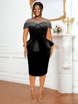 Women Mesh Patchwork Bodycon Dress