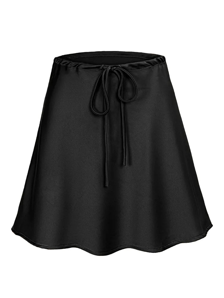 Women Satin Silk Mini Skirt