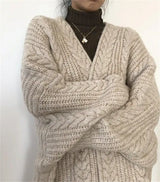 Women Hollow V-Neck Knit Cardigan