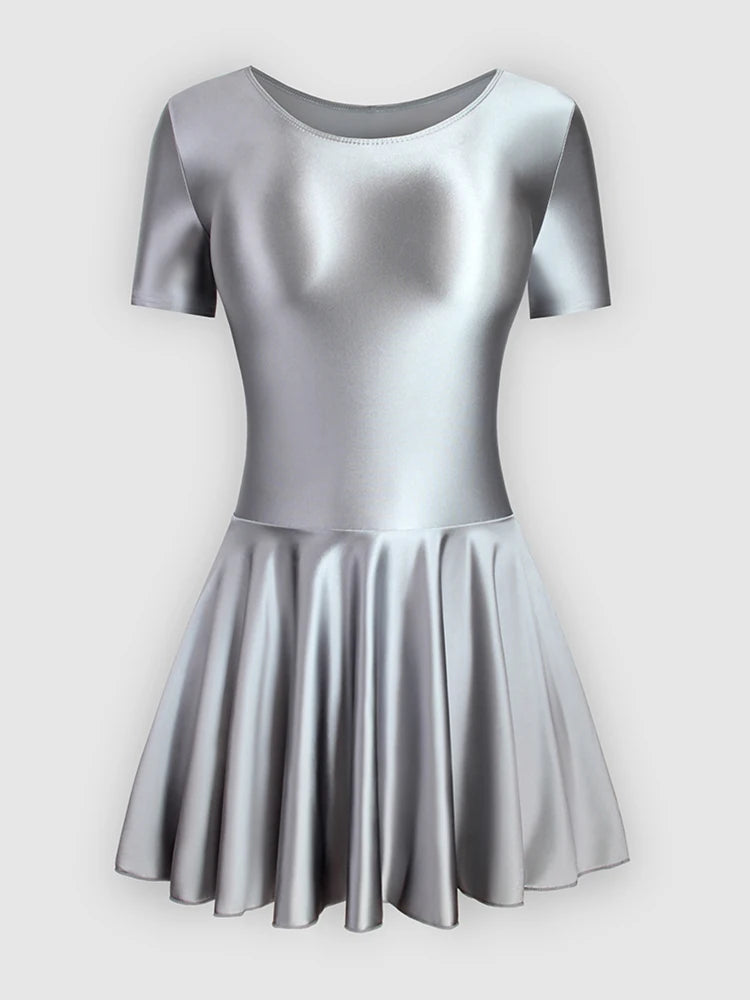 Women Satin Sports Ballet Skirt