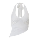 Irregular Backless Halter Camisole Top