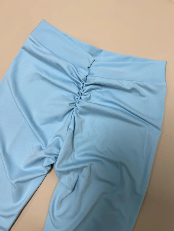 Women V Back High Waist Yoga Leggings