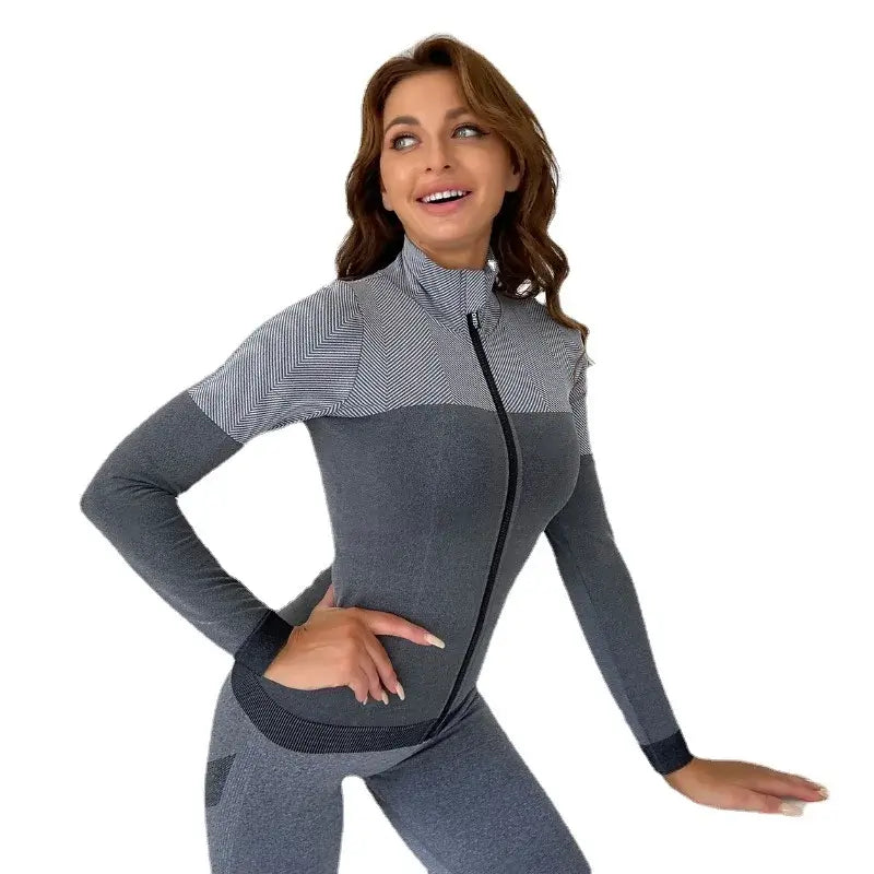 Women Thumb Hole Quick Dry Yoga Jacket