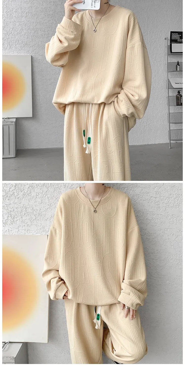 Men’s Plus Size Plain Tracksuit Set M–5XL