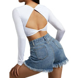 Women Open Back Long Sleeve Yoga Top