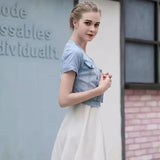 Lucyever Y2K Cropped Denim Jacket for Women