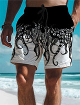 Men 3D Fish Print Beach Shorts