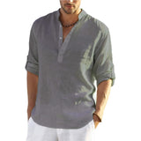 Men Linen Casual Blouse