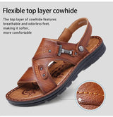 Men Leather Buckle Casual Sandals