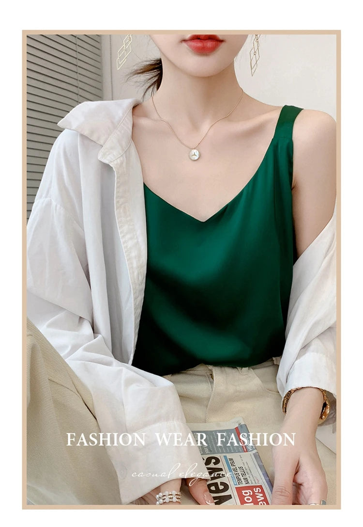 Satin Silk V-Neck Cami