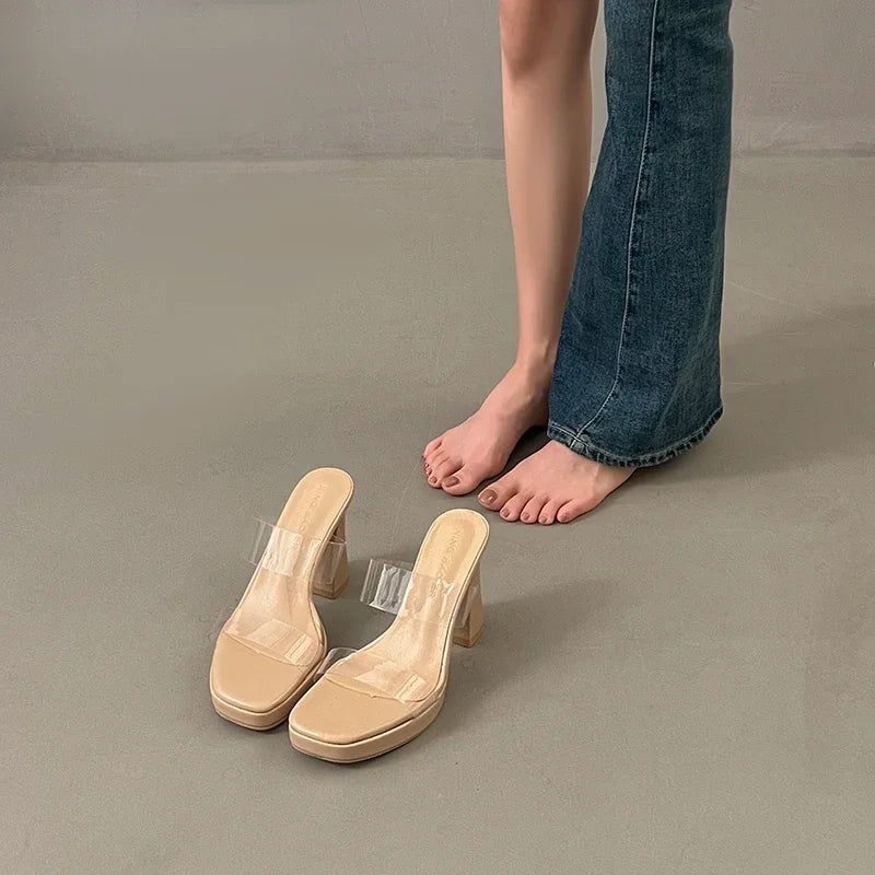 Clear Open Toe Platform Mules – Summer 2025