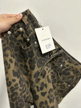 WildFur™ – Leopard Print High Waist Denim Trousers (Statement, Fierce & Urban)
