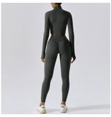 Women's Sexy Zip Long Sleeve Yoga Jacket – Workout Running Cycling Top